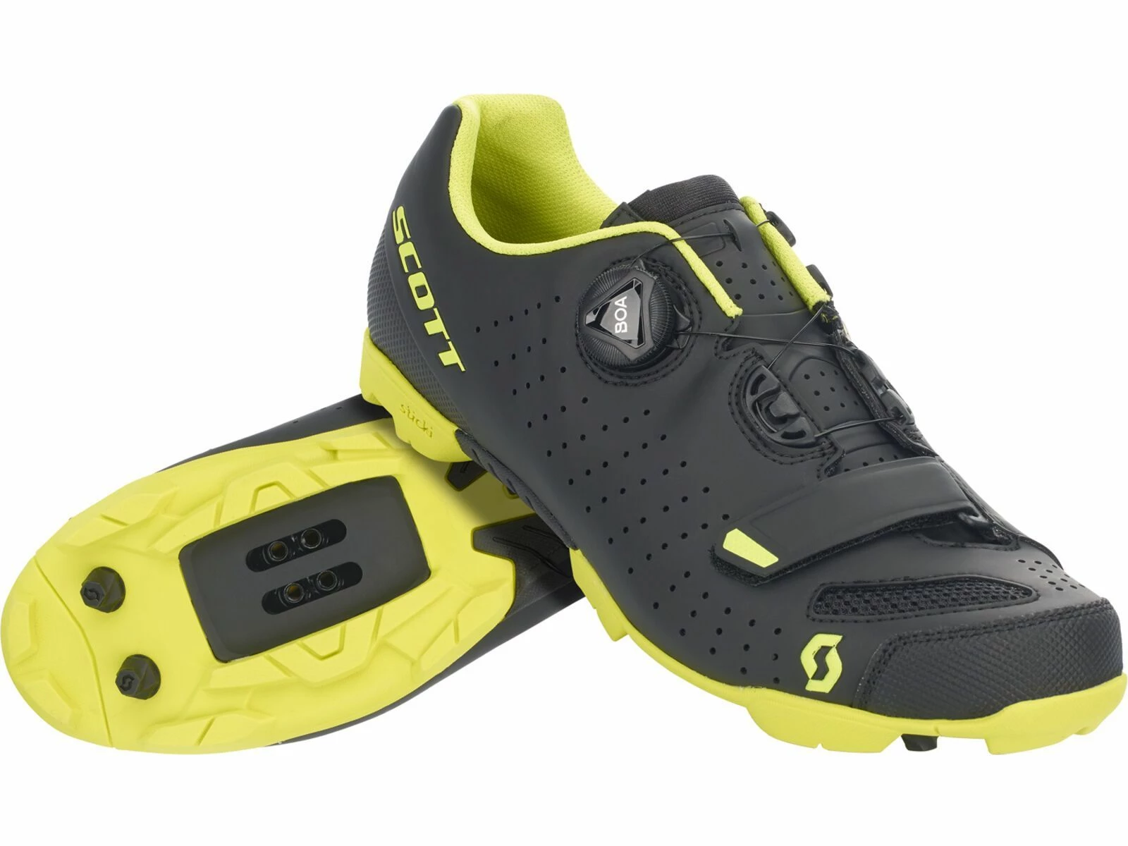 Scott MTB Comp BOA Shoe, Matt Black/sulphur Yellow 2 Scott MTB Comp BOA Shoe, Matt Black/sulphur Yellow – Bild 2