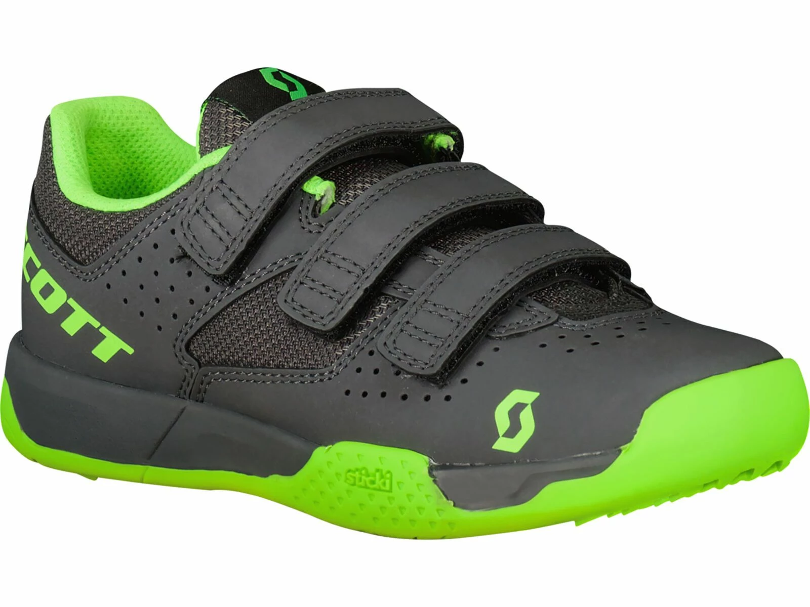 Scott MTB AR Kids Strap Shoe, Grey/neon Green 1 Scott MTB AR Kids Strap Shoe, Grey/neon Green