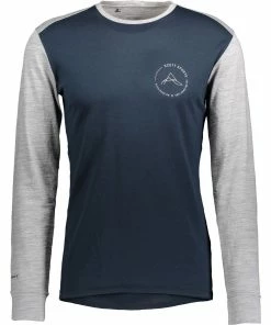 Scott Defined Merino L/SL Men's Shirt, Dark Blue/light Grey Melange